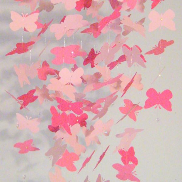 Pink Butterfly Nursery Mobile Girl Nursery Decor