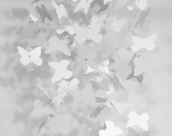 White Butterfly Nursery Mobile
