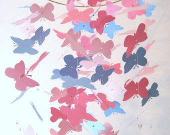 Butterfly Nursery Mobile Pink and Blue