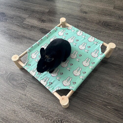 Canvas hangmatbed voor katten en kleine honden, hangbed voor konijntjes en puppy's, modern minimalistisch kattenmeubel, knusse ligplek voor kleine huisdieren | Cadeau voor huisdieren