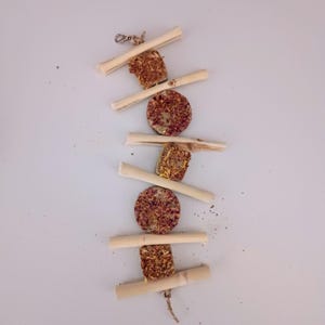 Timothy Hay Floral Grass Balls, Cake and Sweet Bamboo Chew Hanging Treat for Cages – A Delightful Toy and Snack for Rabbit