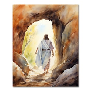 Affiche de la résurrection de Jésus-Christ | Cadeau de Pâques | Décoration d&#39;intérieur | Cadeau chrétien | Il est ressuscité | Téléchargement numérique