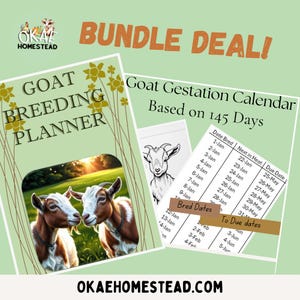 Printable Bundle - Goat Breeding Planner & 145 Day Gestation Calendar - Digital Download