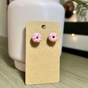 Polymer Clay Donut Earrings with Sprinkles