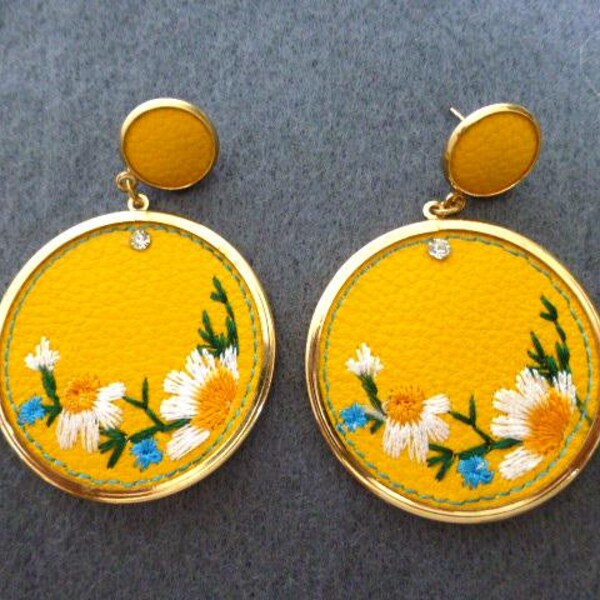 Embroidered Earrings Etsy UK