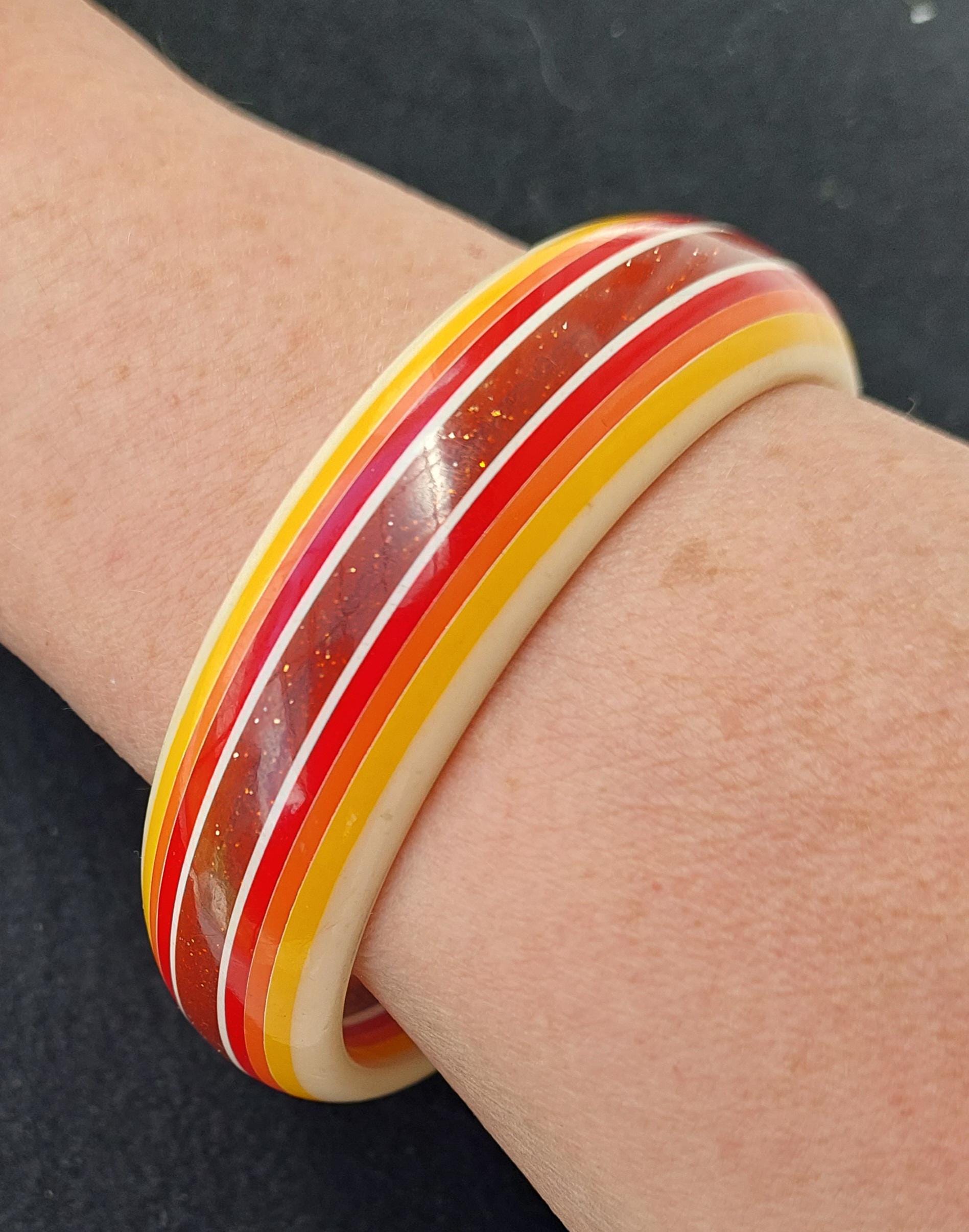 Laminierter Vintage Kunststoff Armreif