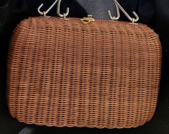 Vintage Hand Bag with Stylish Metal Handles