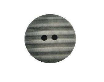 Grey Horn Stripe button (no.00440)*Available in Quantity*
