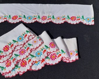 Hungarian Embroidered Shelf Lace x 6
