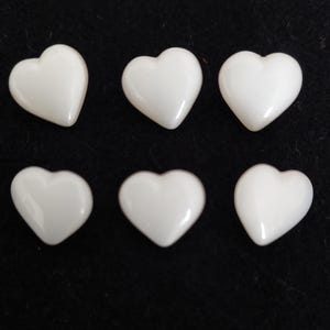 Witte glazen hartknop (nr. 00762) *Set van 6*