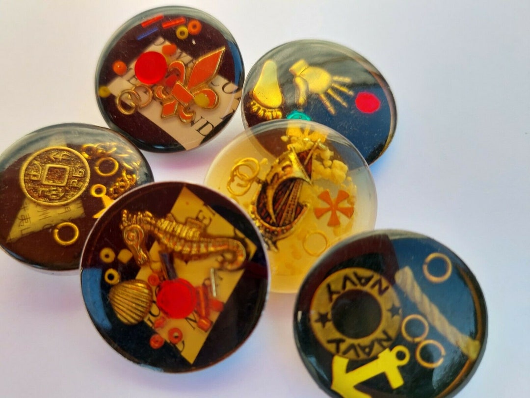Collection of 6 1980's Treasure Junque Button - Etsy