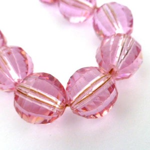 Collana vintage con perline di cristallo rosa austriaco