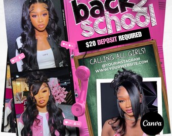 Back to School Beauty Flyer | August Booking Canva Template | August Booking Flyer | Hair Stylist Back to School | Digital Flyer