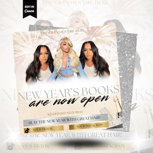 Hair Booking Flyer - Booking Flyer Template - Hair Flyer - Beauty Flyer - Salon Flyer - Editable Canva - Lash Flyer Template - MUA - Nails
