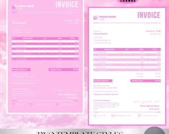 Professional Invoice Template for Small Business | Editable Canva Invoice | Pink Business Invoice Design | Instant Download