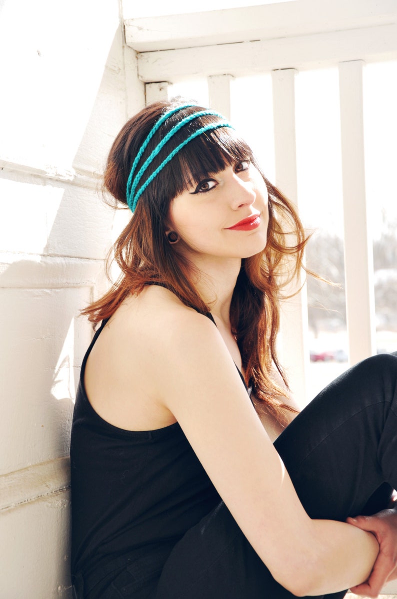Crochet 3 string headband Etsy