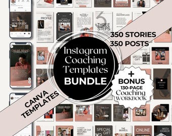 700 Canva Instagram Templates: Coaching Posts & Stories Bundle