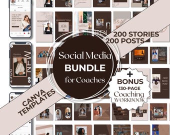 Coaching Instagram Templates | 400 Canva Posts & Stories (PDF)