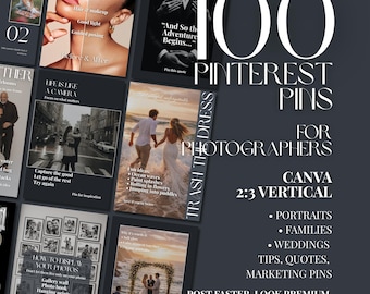 100 Photographer Pinterest Pin Templates (Canva) — Ready-to-Post Designs