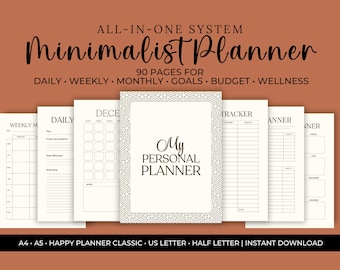 Undated Personal Planner Printable | Daily, Weekly, Monthly (Digital Download)