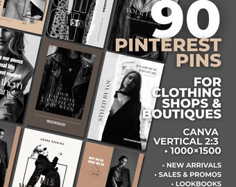 Fashion Pinterest Pin Templates: Clothing Boutique Canva Designs