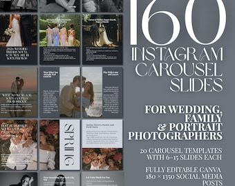 Photographer Instagram Carousel Templates – Canva Social Media Posts