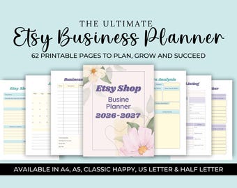 Etsy Business Planner, Printable Shop Organizer (Digital Download)