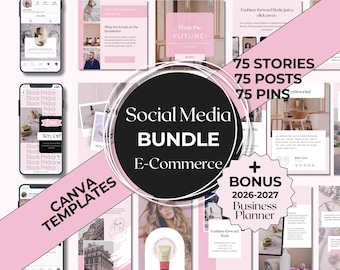 E-Commerce Social Media Templates | Canva Editable Instagram Bundle