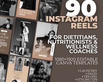 Fashion Instagram Reels Video Templates 90 Editable Canva Templates Clothing Boutique Social Media Kit