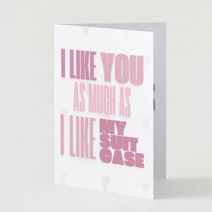 Carte de Saint-Valentin J'aime ma valise - Carte de Saint-Valentin personnalisée - Saint-Valentin J'aime ma valise Meme - Saint-Valentin personnalisée