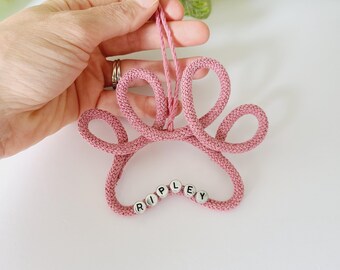Wire Paw Print Personalize: Custom Color Pet Memorial Decor