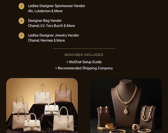 Wholesale Vendor List Ebook | China Supplier Contacts | Clothing, Activewear, Jewelry, Handbag Vendors + Shipping Agent Guide