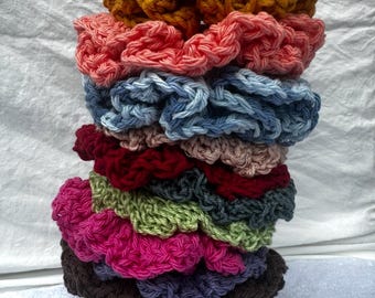 Natural Cotton Scrunchie – Handmade Crochet | Vegan Hair Tie for Everyday Wear