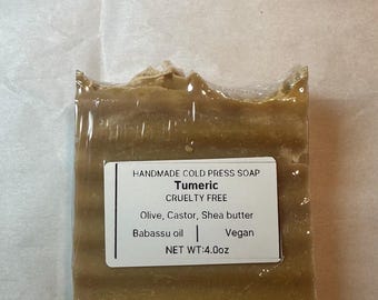 Handmade Cold Pressed Turmeric Soap: Natural Face & Body Cleanser