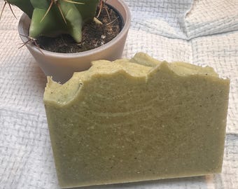 Cold Pressed Tea Tree Oil Soap: Sprouted Broccoli & Butterfly Pea