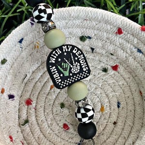 Vibin With My Demons Kindle Strap, Cute Kindle Strap, Kindle Accessories, Floral Kindle decorations,  Phone Holder, Phone Strap