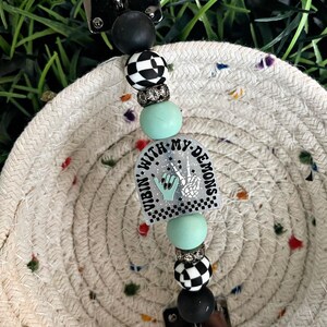 Vibin With My Demons Kindle Strap, Cute Kindle Strap, Kindle Accessories, Floral Kindle decorations,  Phone Holder, Phone Strap