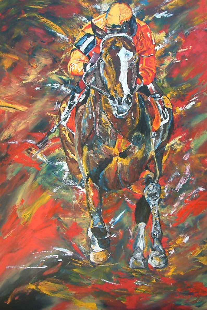 Lost In The Fog Horse Racing art limited edition print small Etsy