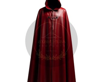Hooded Leather Cloak – Gothic Cosplay Legend