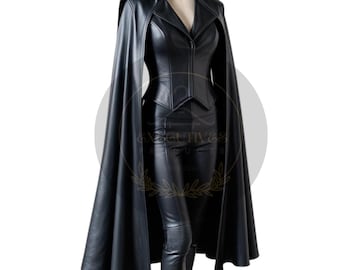 Gothic Bodysuit mit Kapuzen Umhang für Damen - Handmade Renaissance Outfit
