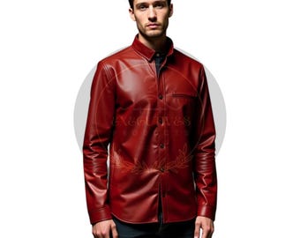 Urban Cleric Red Leather Shirt – Gothic Street wear