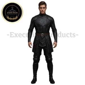 Handcrafted Black Leather Armor Set: Gothic Warrior Outfit