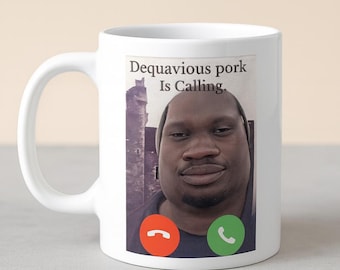 Taza de cerámica divertida con meme de cerdo de Daquavious