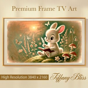 Osterhase Samsung Rahmen TV Kunst, Osterhase, Cottagecore, Vintage Kinderzimmer Kunst, Tapete, Kunst für Frame TV, Bauernhaus, digitaler Download