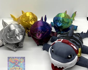 Jeff the Land Shark 3D Printed Figure - Rivals Collectible - Handmade Fan Art Gift for Superhero Fans, rivals, the shark toy