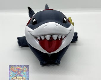 3D Printed Jeff the Land Shark large Figure - Rivals figure - Handmade Fan Art Gift for Superhero Fans - jeff the shark toy - rivals