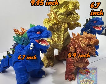 Articulated Godzilla Toy - 3D Printed PLA Collectible Figure with Movable Parts - Collectible Monster Figure - godzilla 3d printed