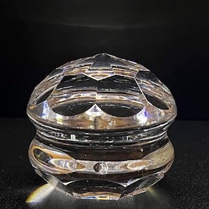 Heavy Fine Crystal Geometric Cut Paperweight