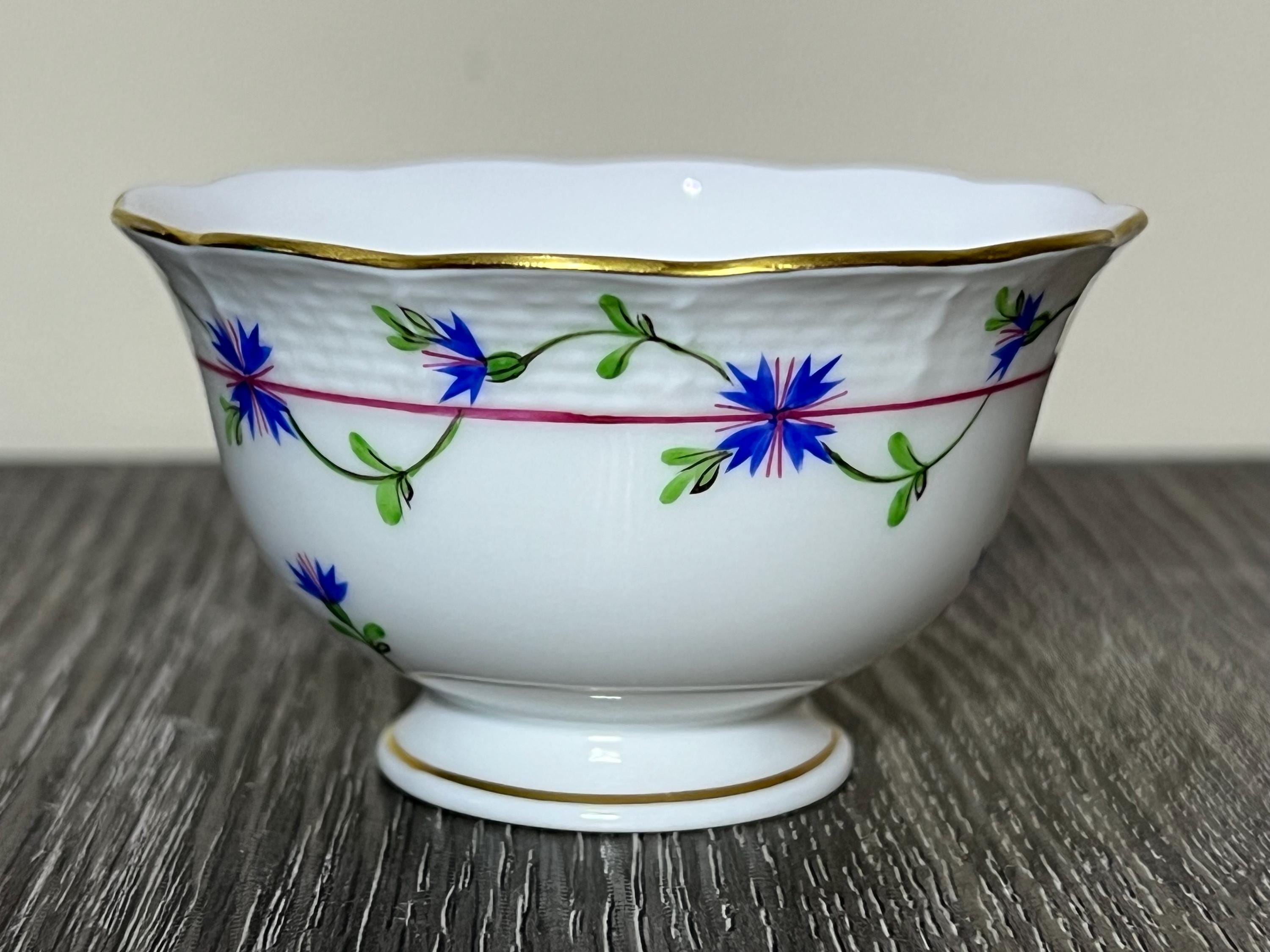 Herend Hungary Handpainted Blue Garland Open Sugar Bowl - Etsy