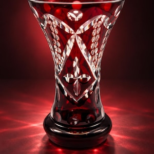 Red Crystal Vase - Etsy